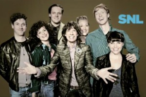 Mick Jagger with Arcade Fire on SNL