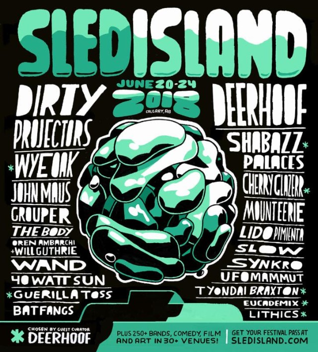 deerhoof curated sled island festival shares initial 2018 lineup line flyer sled