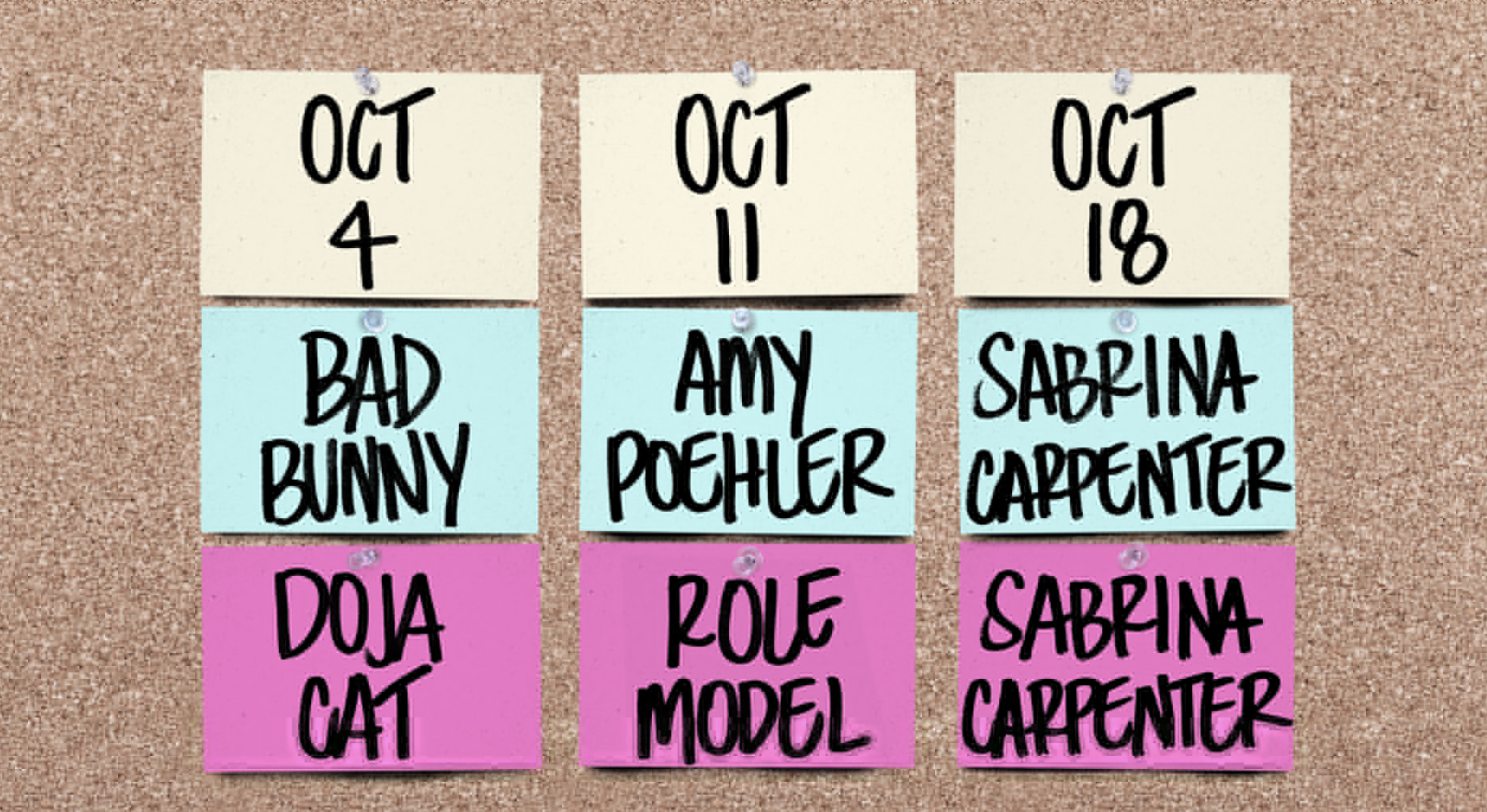 SNL Announces Bad Bunny, Doja Cat, Role Model, & Sabrina Carpenter For First Episodes Of 51st Season